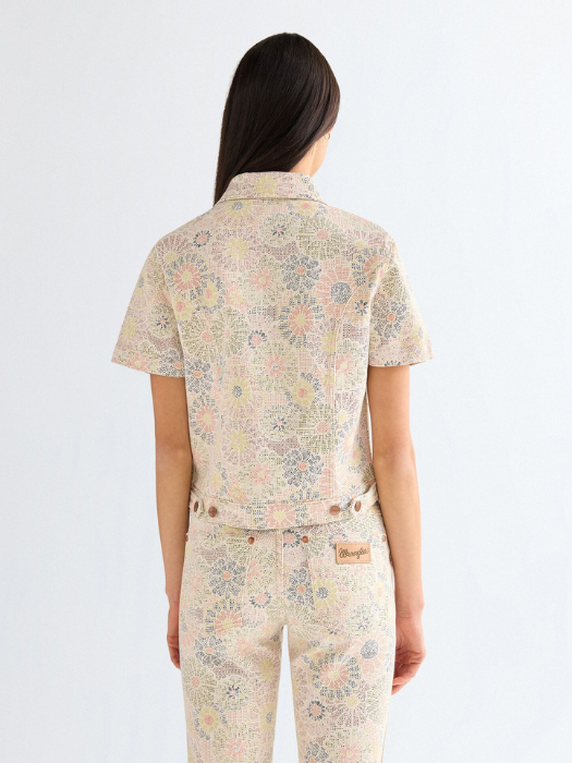 Camasa Cu Maneca Scurta Multicolor Slim Femei [4]