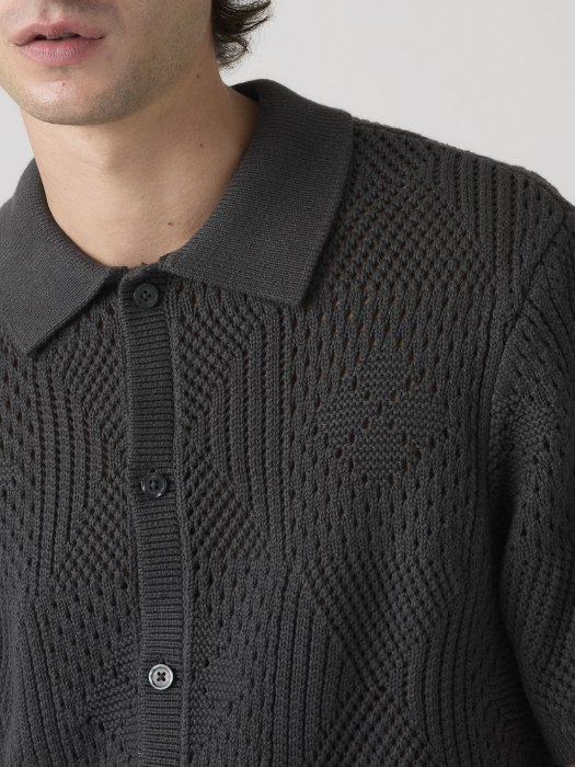 Camasa Cu Maneca Scurta Neagra Relaxed Barbati [2]