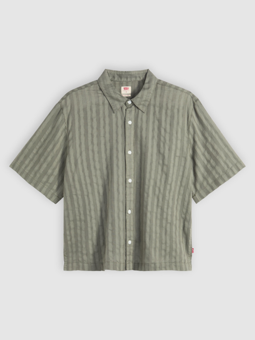 Camasa Cu Maneca Scurta Olive Relaxed Barbati [5]