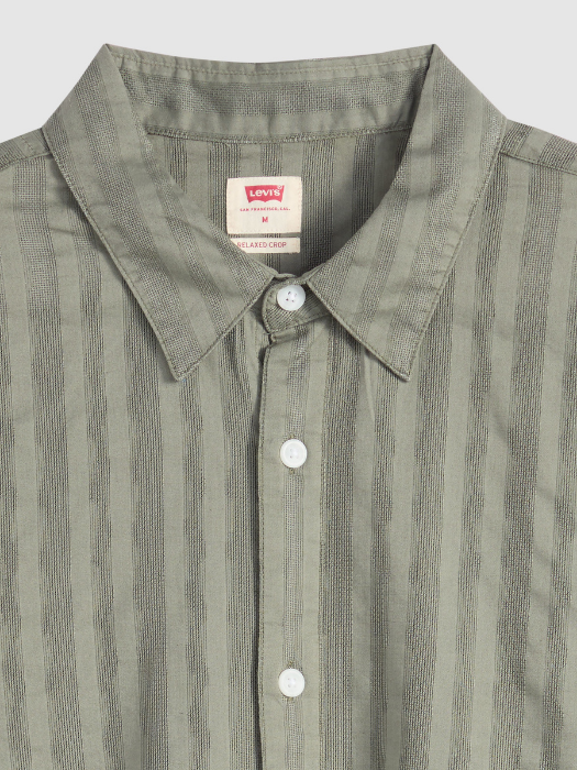 Camasa Cu Maneca Scurta Olive Relaxed Barbati [6]