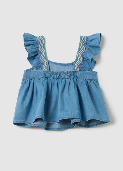 Рубашка С Коротким Рукавом Для Девочек Light Blue 3-10 Лет [2]