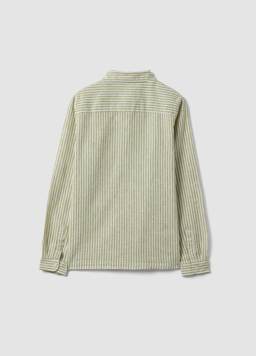 Рубашка С Коротким Рукавом Для Мальчиков White-Striped Green 10-15 Лет [2]