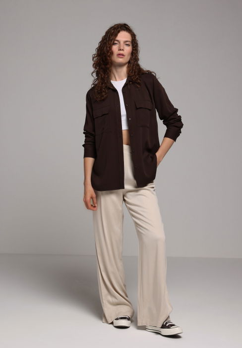 Женская Рубашка Коричневая [3]