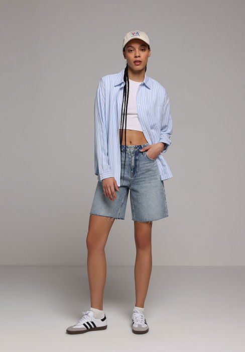 Женская Рубашка Голубая  [3]