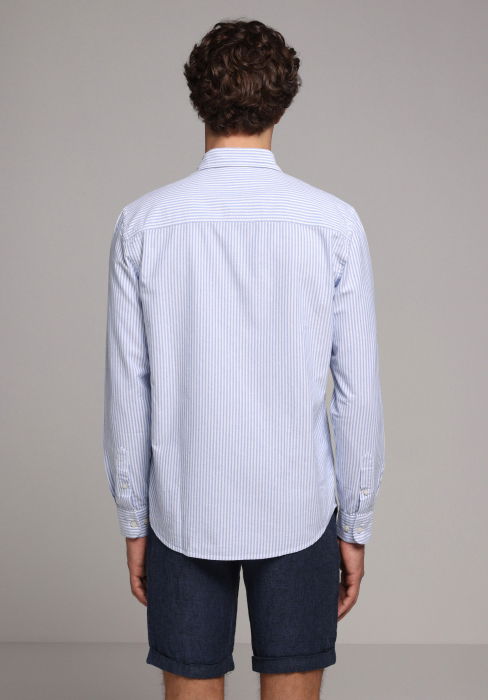 Мужская Рубашка Голубая Regular [4]