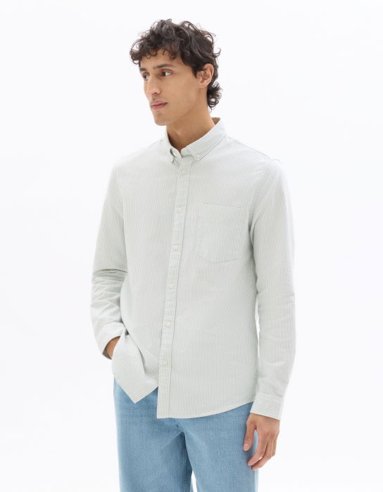 Мужская Рубашка Зеленая Regular [2]