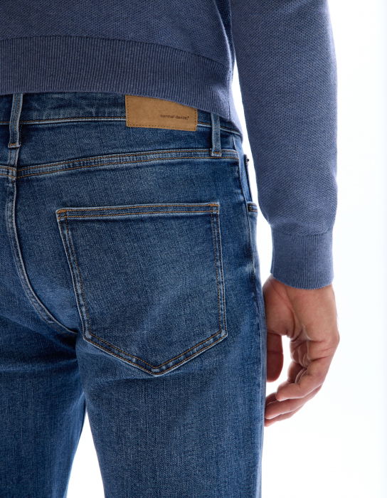 Celio Blugi Albastri C15 Straight Barbati [5]