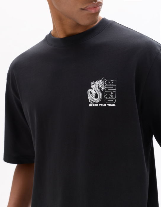 Celio Tricou Negru Oversize Barbati [4]