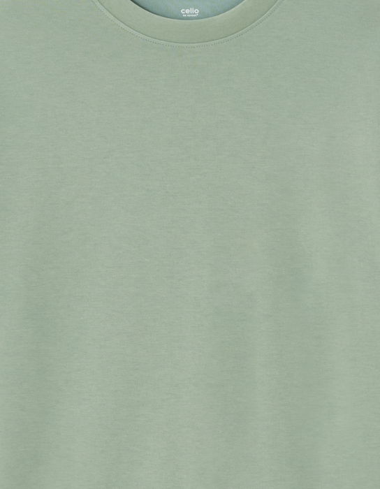 Celio Мужская Футболка Оливково-Зеленый Oversize [4]