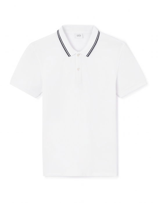 Celio Tricou Polo Alb  Barbati [5]