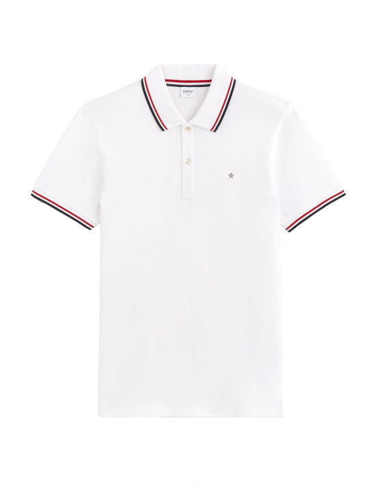 Celio Tricou Polo Alb Slim Barbati [3]