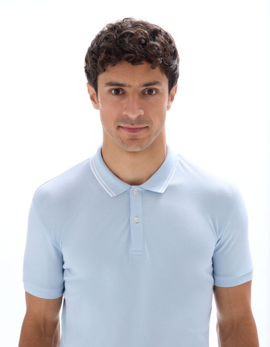 Celio Мужская Футболка-Поло Светло-Синяя  [4]