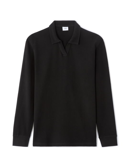 Celio Мужское Поло С Длинным Рукавом чёрное Regular [5]