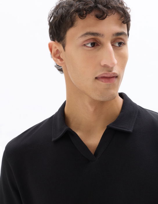 Celio Мужское Поло С Длинным Рукавом чёрное Regular [3]