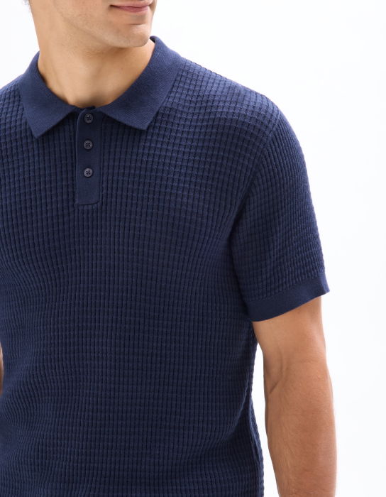 Celio Tricou Polo Indigo  Barbati [4]