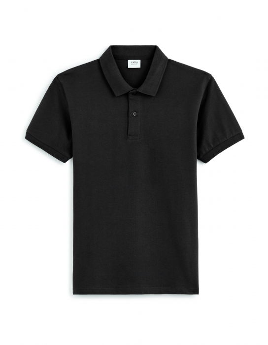 Celio Tricou Polo Negru Straight Barbati [4]
