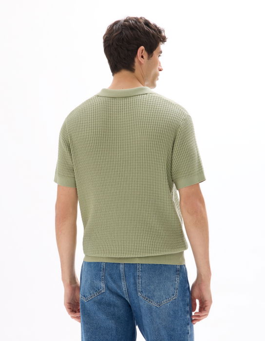 Celio Tricou Polo Verde Masliniu  Barbati [3]