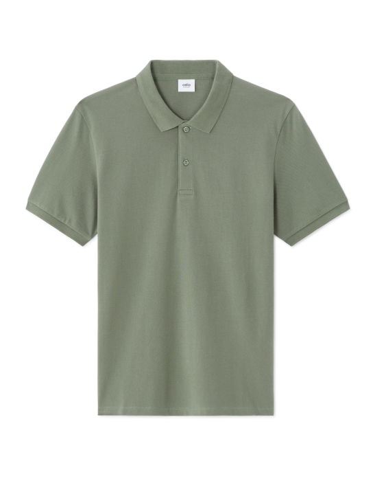 Celio Tricou Polo Verde Straight Barbati [5]
