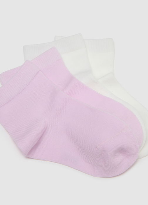 Ciorapi Scurti Albi/Roz Fete 3-10 Ani [2]