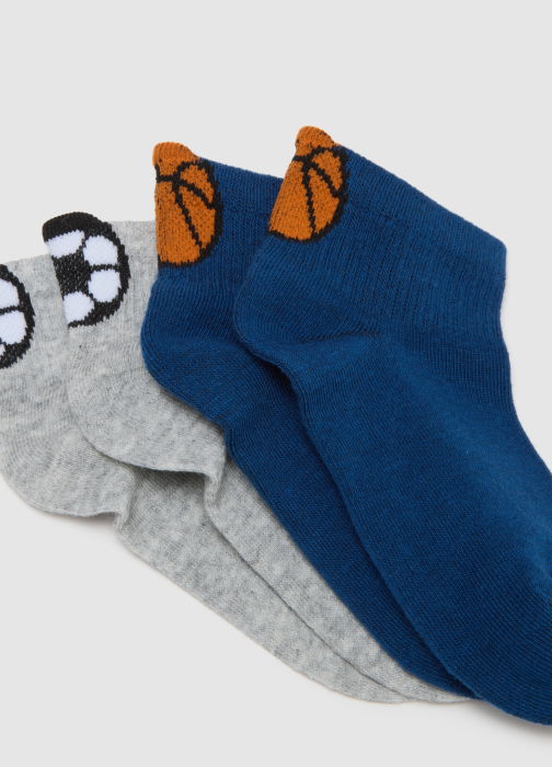 Ciorapi Scurti Blue/White Baieti 3-10 Ani [2]