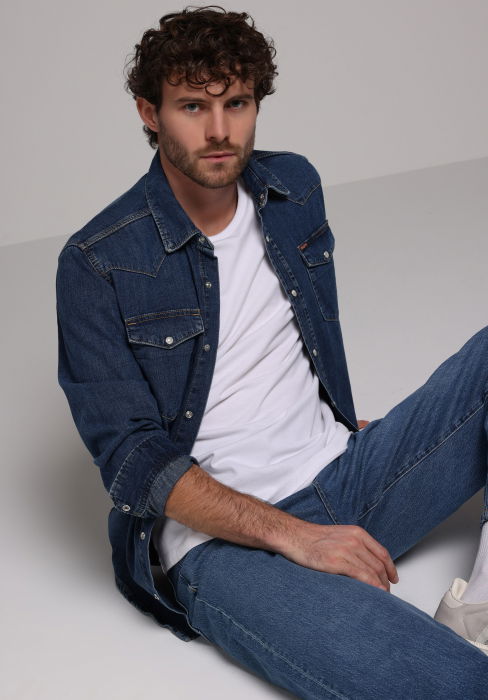 COLIN'S Blugi Navy Bottom Baggy Barbati [3]