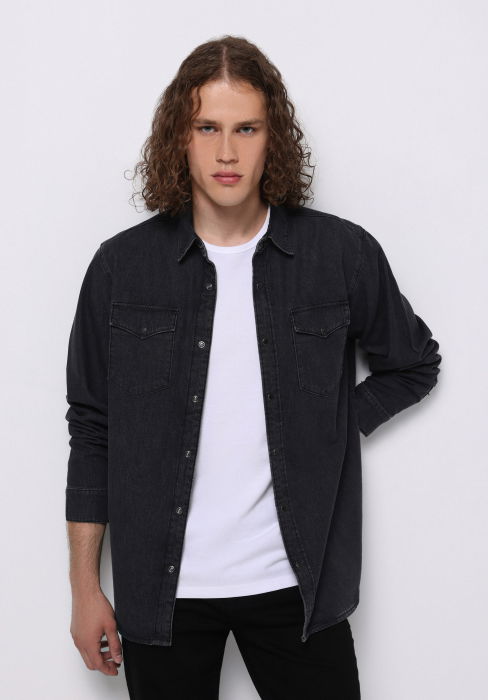 COLIN'S Camasa Neagra  Barbati [1]