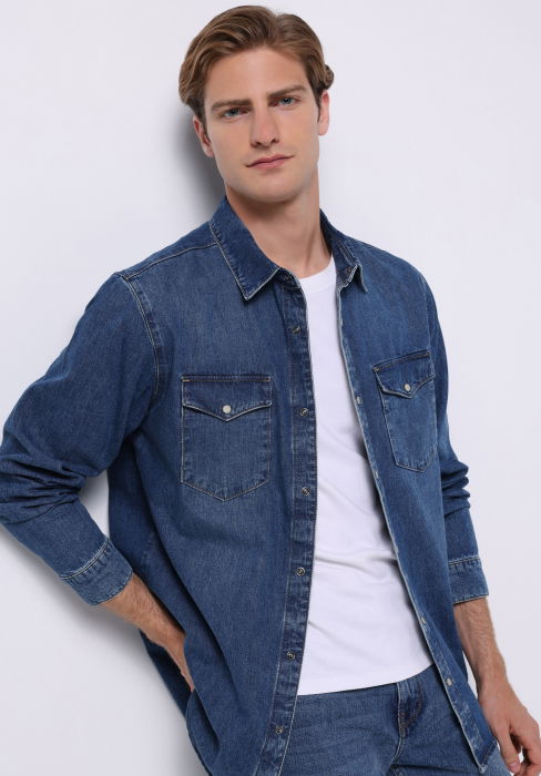 COLIN'S Camasa Albastra  Barbati [1]