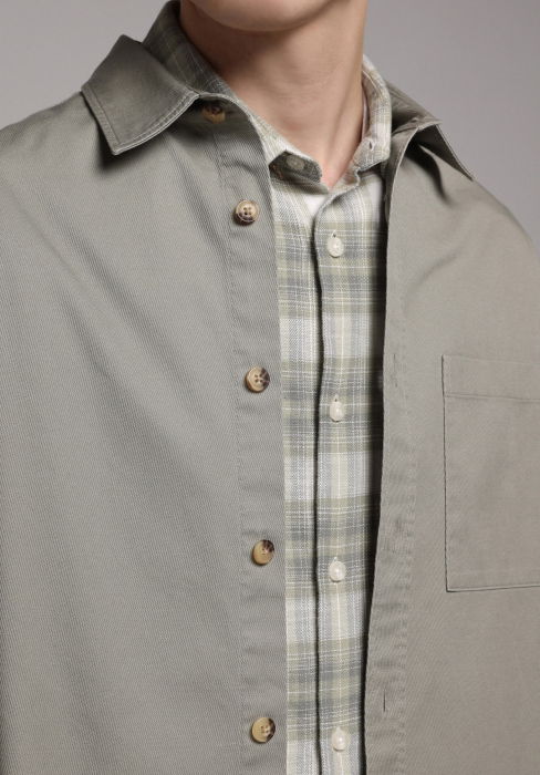 COLIN'S Мужская Рубашка Хаки  [2]