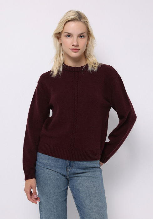 COLIN'S Pulover Rosu Visiniu Regular Femei [1]