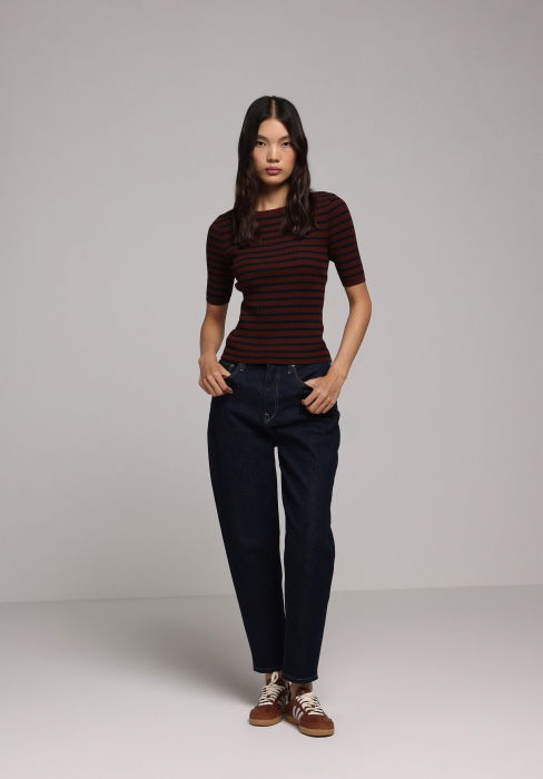 COLIN'S Pulover Cu Maneca Scurta Bordo  Femei [3]