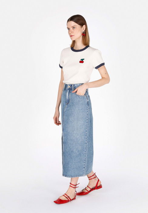 Женская Юбка Синяя Slim [3]