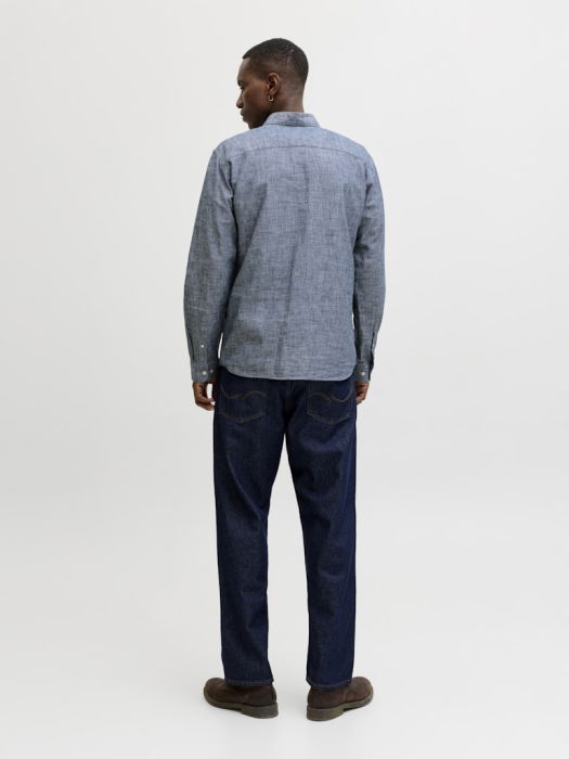 Мужская Рубашка Синяя Regular [6]