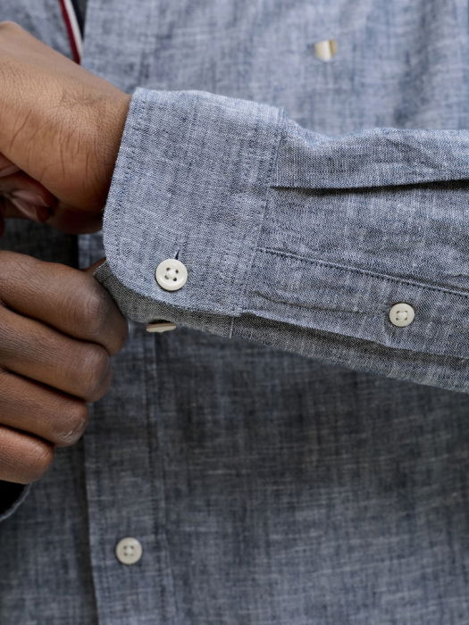 Мужская Рубашка Синяя Regular [4]