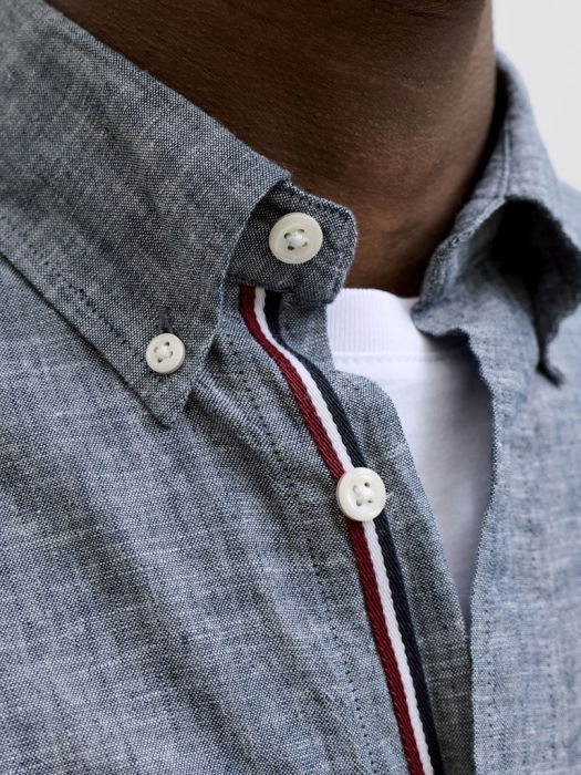 Мужская Рубашка Синяя Regular [3]