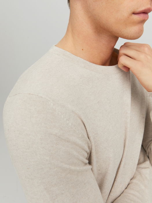 Jack Jones Мужской Свитер Кремовый  [3]