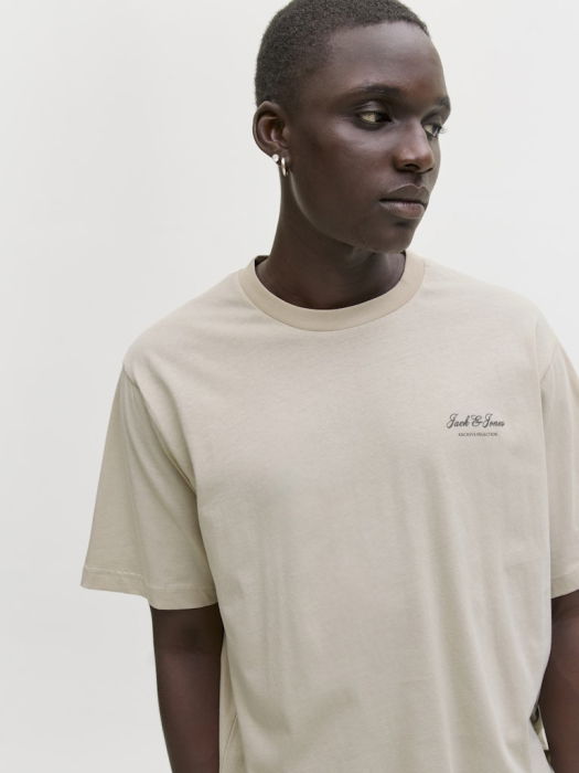 Jack Jones Мужская Футболка Бежевая Relaxed [3]