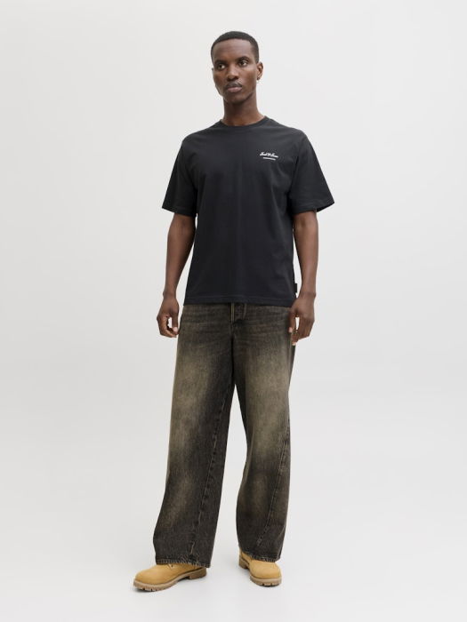 Jack Jones Мужская Футболка Чёрная Relaxed [3]