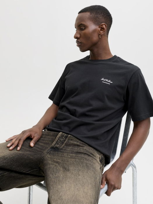 Jack Jones Мужская Футболка Чёрная Relaxed [2]