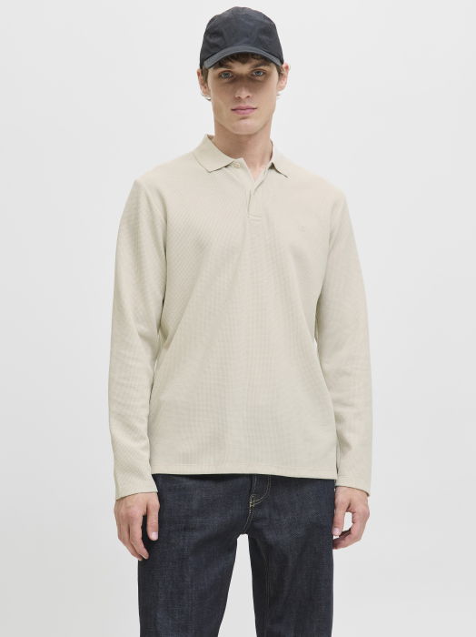 Jack Jones Tricou Polo Cu Maneca Lunga Bej  Barbati [1]