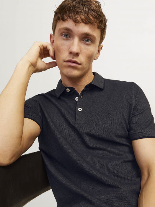 Jack Jones Tricou Polo Gri Inchis Slim Barbati [6]