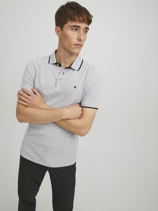 Jack Jones Tricou Polo Gri Deschis Slim Barbati [5]