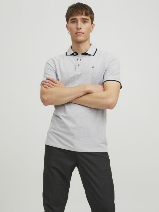 Jack Jones Tricou Polo Gri Deschis Slim Barbati [1]