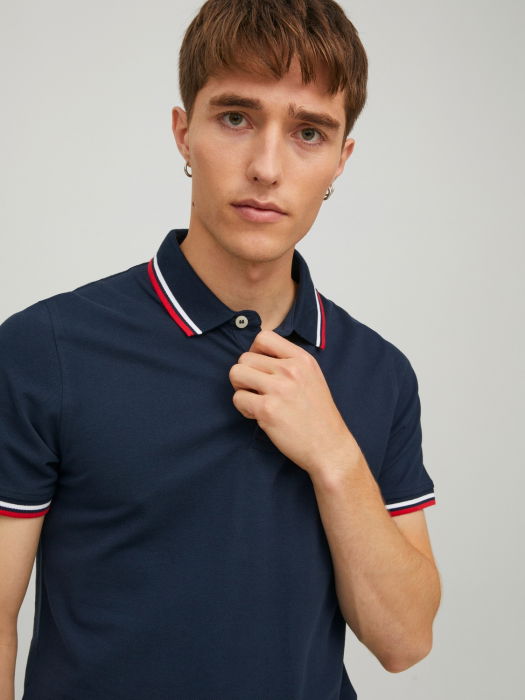 Jack Jones Tricou Polo Navy Slim Barbati [5]