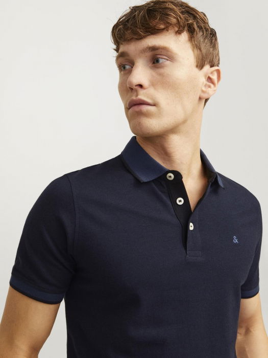 Jack Jones Tricou Polo Navy Slim Barbati [4]