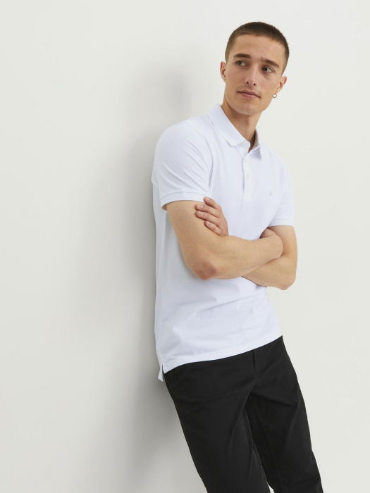 Jack Jones Tricou Polo Alb Slim Barbati [4]