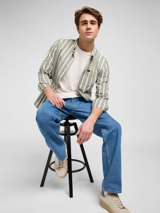 Lee Blugi Albastri ASHER Loose Straight Barbati [6]