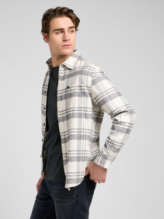 Lee Рубашка Alb/Gri Relaxed [3]