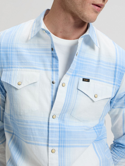 Lee Мужская Рубашка Светло-Синяя Regular [2]