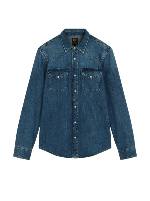 Lee Мужская Рубашка Синяя Regular [6]