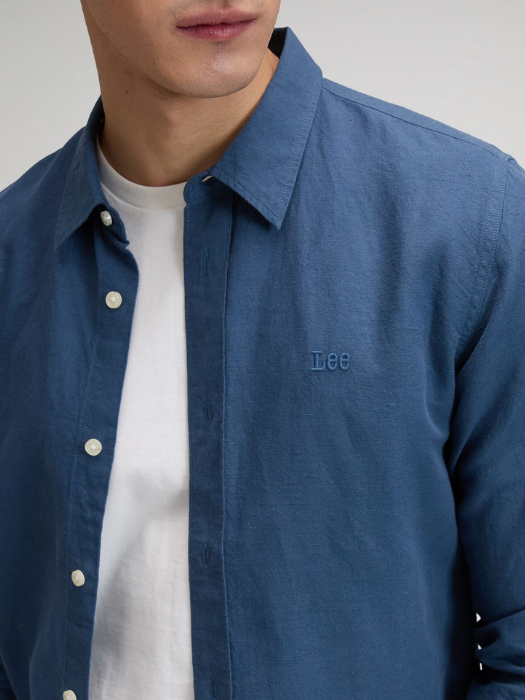 Lee Мужская Рубашка Синяя Regular [2]